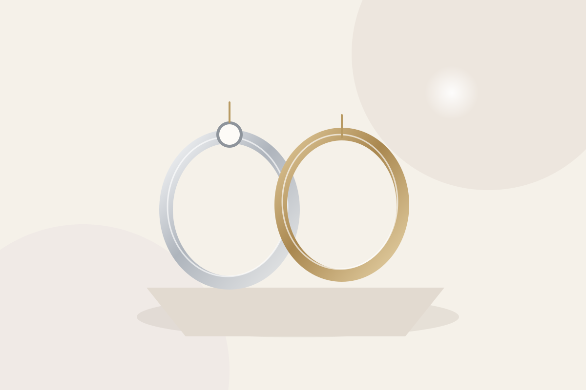 Editorial illustration comparing sterling silver and plated jewelry