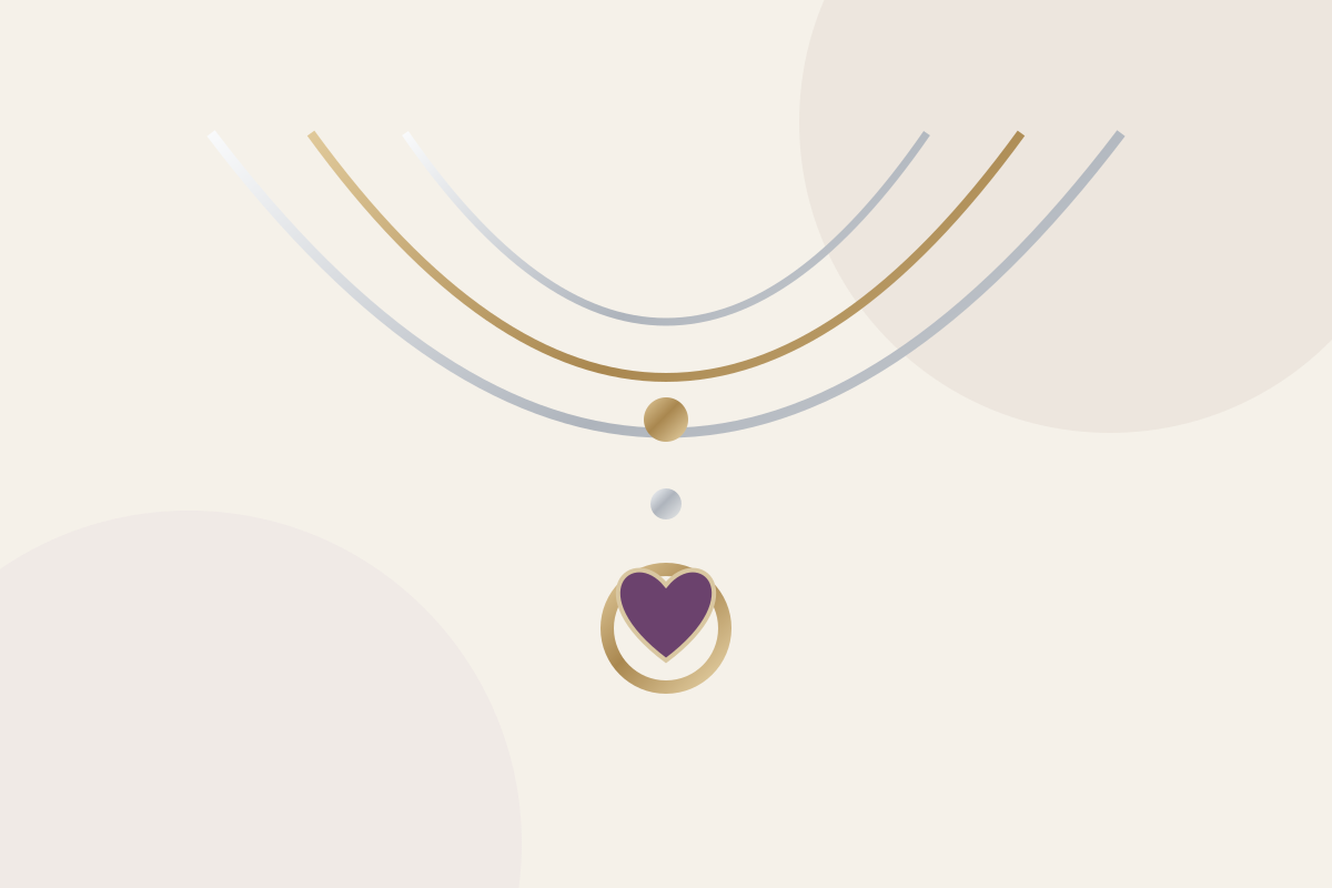 Editorial illustration showing how to layer necklaces