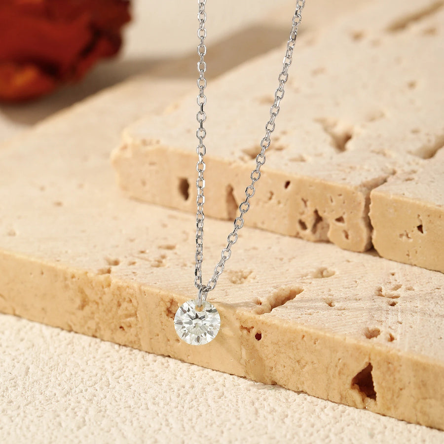 925 Sterling Silver Classic Round Pendant (Necklace)