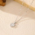 925 Sterling Silver Delicate Sweet Heart Zirconia Wedding Link Chain Pendant (Necklace)