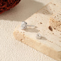 925 Sterling Sliver Oval Lab Diamond Heart Screw Stud (Earrings)