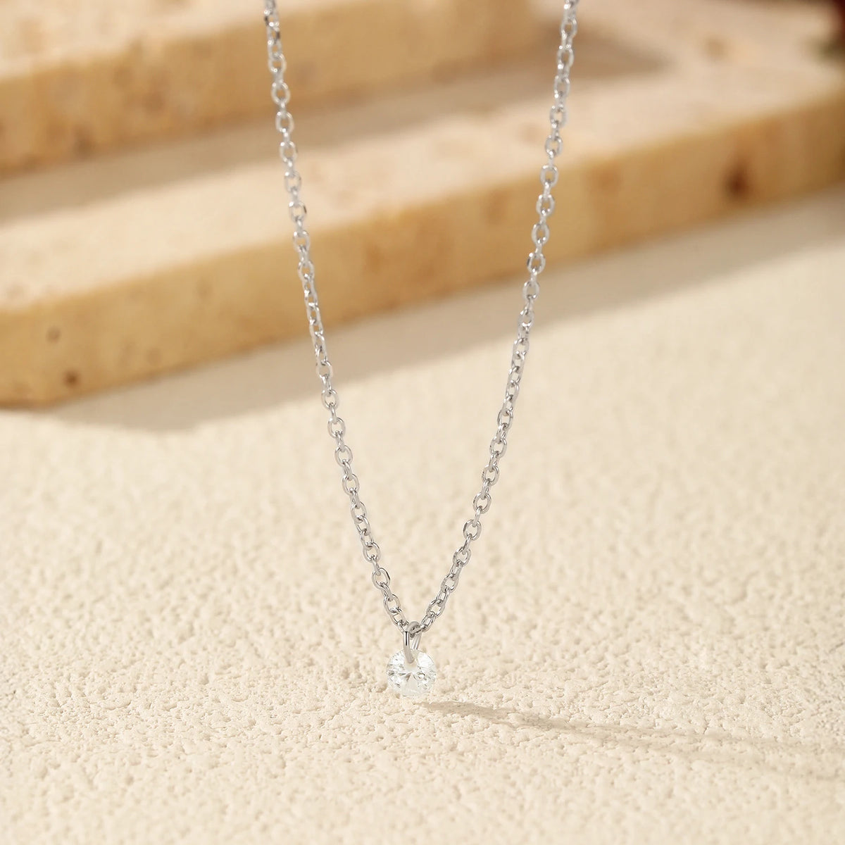 925 Sterling Silver Classic Round Pendant (Necklace)