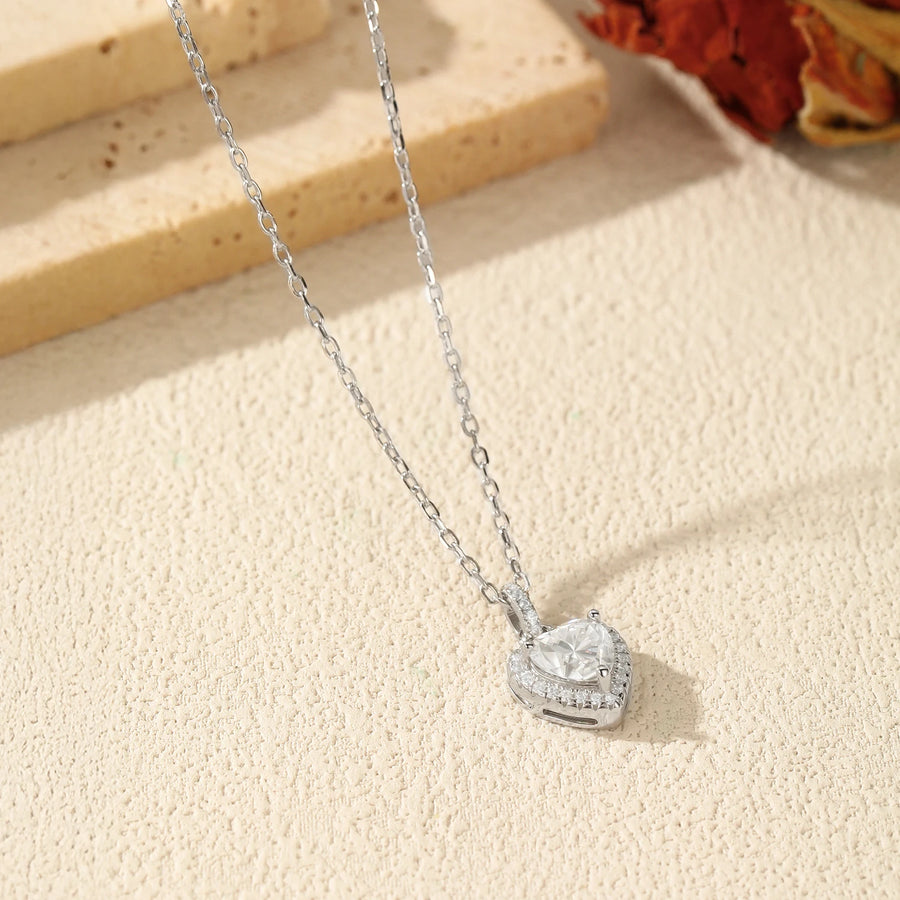 925 Sterling Silver Heart Wedding Gfits Pendant (Necklace)