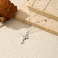 925 Sterling Silver Lab Diamond Chain Fine (Necklace)