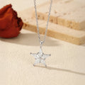 925 Sterling Silver Delicate Shinning Stars Necklace Clear Zirconia Stackable Pendant (Necklace)